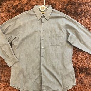 Milano Uomo Gray Classic Button up Shirt-Mens sz 17.5x34/35